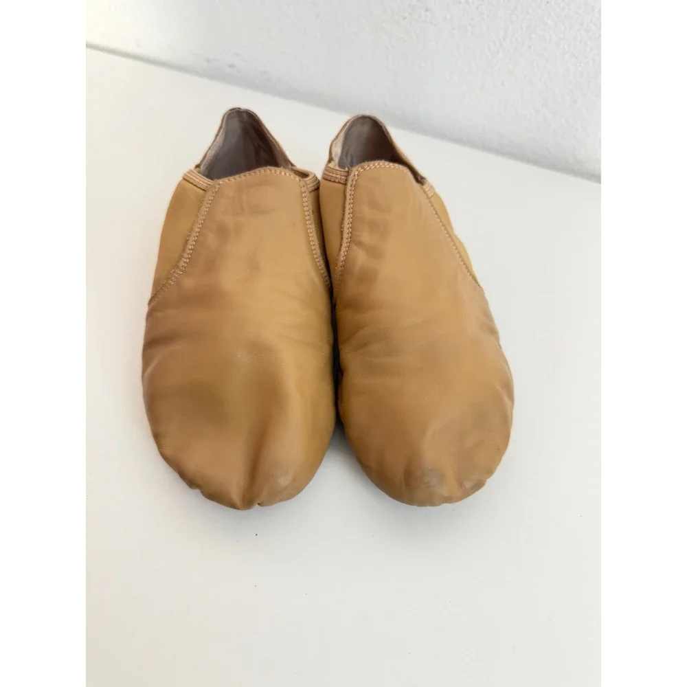 Balera B80 Tan Leather Slip On Jazz Shoes Dance Split Sole Size 8.5AD W - Picture 2 of 5